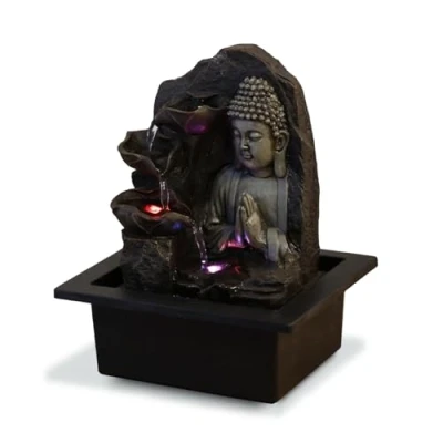 Afbeelding van Zen&#039;Light Buddha Fontein, Polyresin, Donkerbruin, 21 x 26 cm