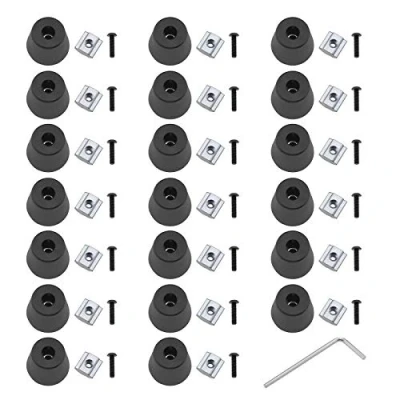 Afbeelding van 20 Set 2020 Profiel Anti vibratie Voeten Kit met Landing Rubber T sleuf Schuifmoer M3 Schroefsleutel Absorber Protector voor 3D Printer