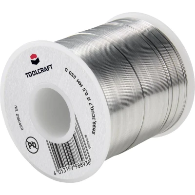 Afbeelding van TOOLCRAFT Soldeertin, loodvrij Spoel Sn99,3Cu0,7 ROL1 250 g 0.5 mm