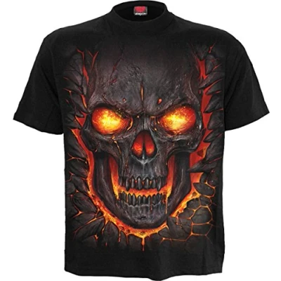 Afbeelding van Spiral Heren Tshirt L SKULL LAVA Zwart
