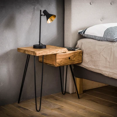 Afbeelding van Hoyz Nachtkastje Edge L Bruin Bedtafel