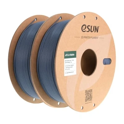 Afbeelding van eSUN Geüpgraded Mat PLA 3D Printer Filament, Filament 1.75mm, Maatnauwkeurigheid +/ 0.02mm, 1kg Spoel (2.2 LBS) Print voor Printers (Donkergrijs 2KG, 2KG)