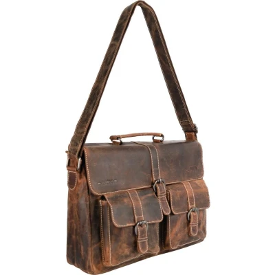 Afbeelding van Messenger Bag Werktas Schooltas Buffelleer Cognac Arrigo