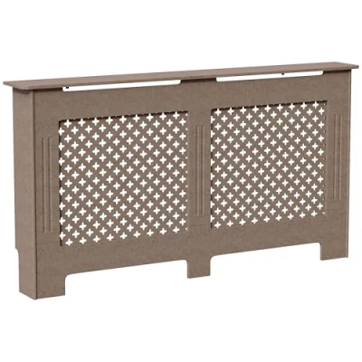 Afbeelding van Vida Designs Oxford Radiatorafdekking onvoltooide traditionele ongeverfde MDF kast, groot (H: 82 / B: 152 D: 19 cm)