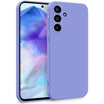Afbeelding van MyGadget TPU hoesje voor Samsung Galaxy A55 5G tweelaags met camerabescherming binnenvoering zacht aanvoelend rubber en anti kras schelp lila