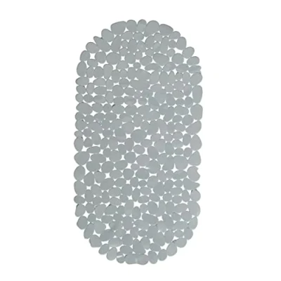 Afbeelding van Relaxdays antislip douchemat antislipmat stenen look grijs zwart wit