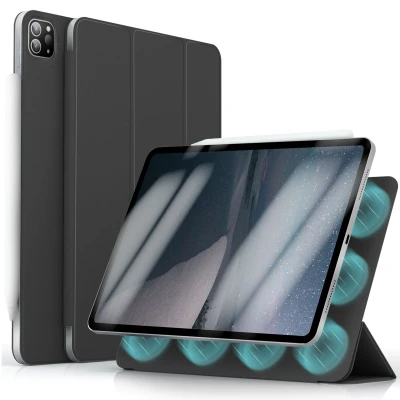 Afbeelding van iPad Pro 13 (2024) M4 Hoes: iMoshion Magnetic Bookcase Zwart Kunstleder Tablet Hoezen