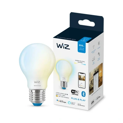 Afbeelding van WiZ Lamp Glas Slimme LED Verlichting Warm tot Koelwit Licht E27 60W Mat Wi Fi