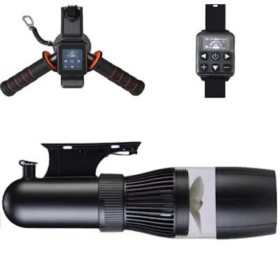 Afbeelding van Elektrische onderwaterscooter, 500 W, 40 m, gratis duiken, snorkelen, zeescooter, borstelloze motor, 60 minuten, verwijderbare batterij, waterscooter voor zwembad (500 4400 mAh)