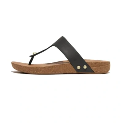 Afbeelding van Fitflop Teensandalen, Dames, Maat: 40, Black Leer
