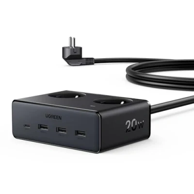Afbeelding van UGREEN 6 in 1 stekkerdoos met USB, overspanningsbeveiliging, 3680W Max meervoudige stekker 1,5 m verlengkabel, compatibel iPhone 14/15/16 Pro, iPad Pro/Mini