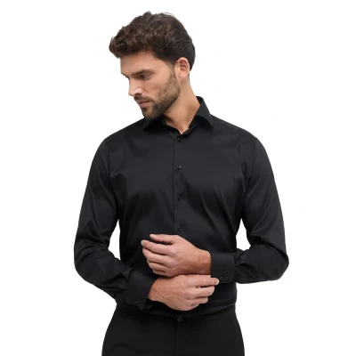 Afbeelding van Eterna Langarm Modern FIT Zakelijk overhemd, Heren, Maat: 38x65, Schwarz