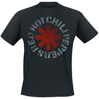 Afbeelding van Red Hot Chili Peppers Stencil Heren T shirt M Zwart