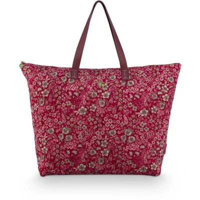 Afbeelding van Pip Studio Tilda Tote Bag Dames Tas Daisy Dreams Rood 66x20x44cm
