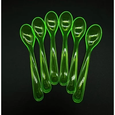 Afbeelding van Kimmel Eierlepel babyllepel dessertlepel (6 stuks) herbruikbaar, kunststof, groen transparant, 21 000 3313 1