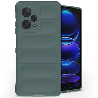Afbeelding van Xiaomi Redmi Note 12 Pro Plus Hoesje Siliconen en TPU (zacht) iMoshion Softcase/Backcover Donkergroen Telefoonhoesje