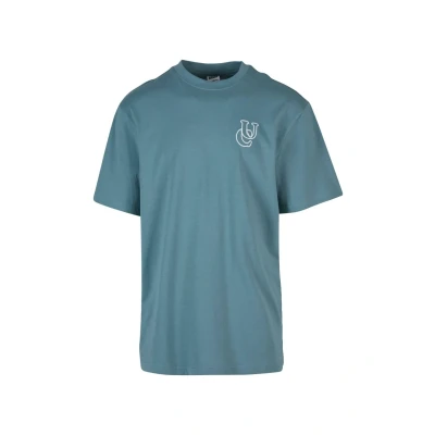 Afbeelding van Urban Classics Shiny LOGO TALL TEE Tshirt print, Heren, Maat: 5XL, Dusty blue