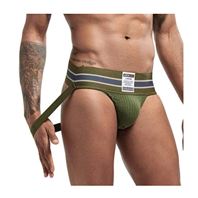 Afbeelding van JOCKMAIL Sexy Mannen Jock Strap Atletische Supporter Thongs en G Strings Brede Riem Ondergoed Korte 7 Kleuren M XXL