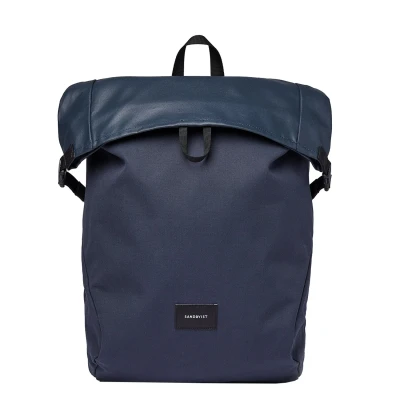 Afbeelding van Sandqvist Alfred backpack navy with black webbing Laptoptas Laptoprugzak