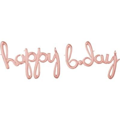 Afbeelding van Partydeco Folie Script Happy b day
