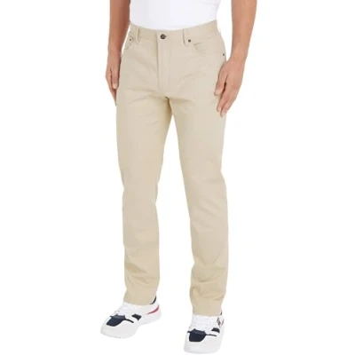 Afbeelding van Tommy Hilfiger Heren Chino Denton 5PKT 1985 PIMA CTN 5 Pocket Broek, Klassiek Beige, 31W/28L, Klassieke 31W / 28L