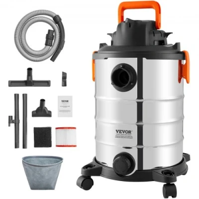 Afbeelding van VEVOR nat en droogzuiger industriële stofzuiger 30L 6PK 1200W zilver