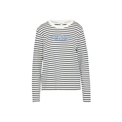 Afbeelding van s.Oliver Gestreiftes MIT Artwork Longsleeve, Dames, Maat: 36, Navy
