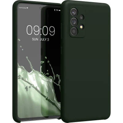 Afbeelding van kwmobile telefoonhoesje geschikt voor Samsung Galaxy A52 / 5G A52s Hoesje met siliconen coating Smartphone case in donkergroen mat