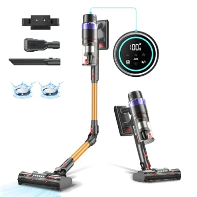 Afbeelding van PRETTYCARE accustofzuiger, 45 kPa/530 W draadloze stofzuiger met touchscreen, tot 60 minuten looptijd voor dierenharen, tapijt en harde vloeren V3