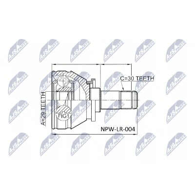 Afbeelding van Homokineet reparatie set, aandrijfas NTY NPW LR 004