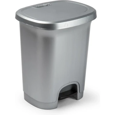 Afbeelding van Forte Plastics Pedaalemmer zilverkleurig 8 l 30 cm