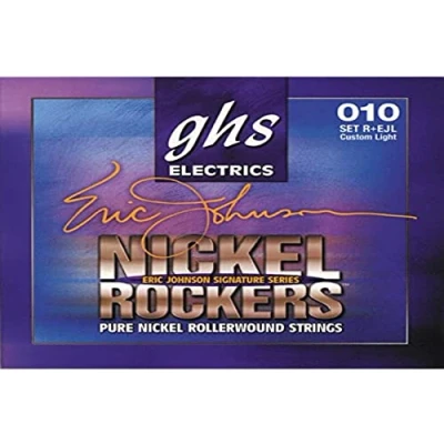 Afbeelding van GHS NICKEL ROCKERS &gt;ERIC JOHNSON SIGNATURE&quot; Rollerwound String Set Voor Elektrische Gitaar R+EJL Licht 010/050
