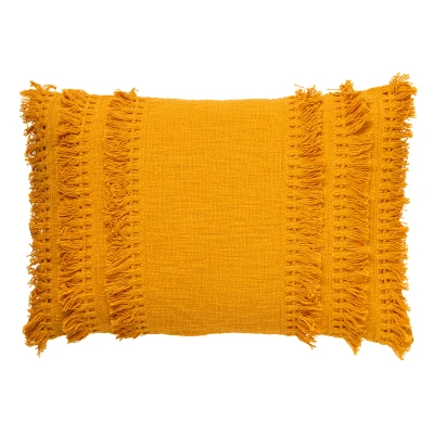 Afbeelding van Dutch Decor FARA Sierkussen 40x60 cm 100% katoen met franjes Golden Glow geel