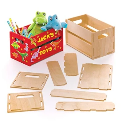 Afbeelding van Baker Ross AW193 knutselsets mini kisten van hout (2 stuks) voor kinderen om te versieren en vorm geven