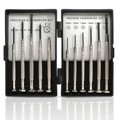 Afbeelding van 11 delige mini fijnmechanica schroevendraaierset, brilreparatieschroevendraaier, horlogemakerset, kleine schroevendraaier voor horloges, brillen, computerschakelaarreparatie