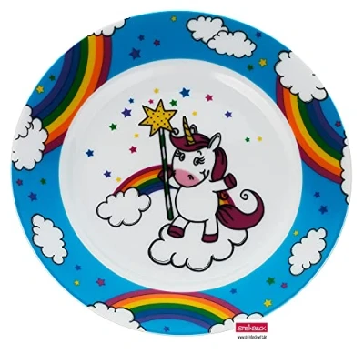Afbeelding van WMF Eenhoorn kinderservies kinderbord porselein 19 cm, vaatwasmachinebestendig, kleur en voedselveilig