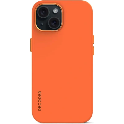 Afbeelding van Decoded Anti Microbial Silicone Backcover iPhone 15 Apricot