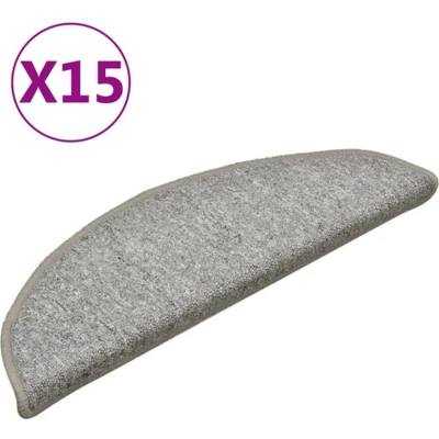 Afbeelding van Trapmatten 15 st 56x17x3 cm lichtgrijs
