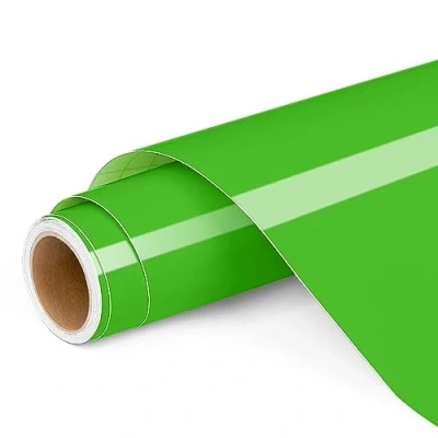 Afbeelding van Permanent vinyl op rol, geschikt voor Cricut en Silhouette Cameo, feestdecoratie, raam woondecoratie, lichtgroen, 30,5 cm x 1,2 m