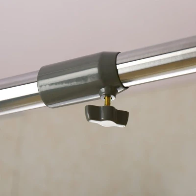 Afbeelding van Uitbreidbaar venster douchegordijn spanstang, ovale kop kleding hangstang, rail voor kast, kledingkast, zonder boren, 25,4 mm buisdiameter