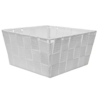 Afbeelding van SEPIO wasmand, wasbox, wasverzamelaar, Laundry Basket van waterdicht en stijf materiaal, gemakkelijk te reinigen, voor badkamer, keuken! (S 19 x 9 cm, wit)