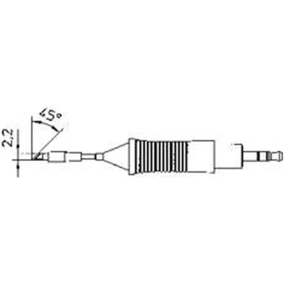Afbeelding van Weller RT7 soldeerpunt Mespunt 45 Grootte 2.2 mm Lengte soldeerpunt: 20 Inhoud: 1 stuk(s)
