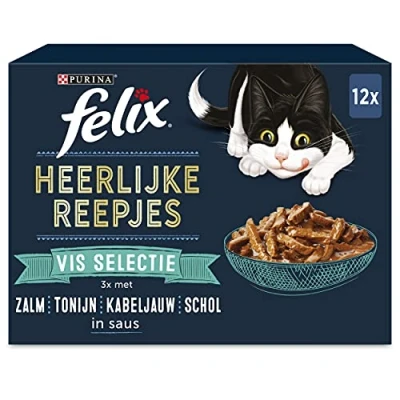 Afbeelding van 4x Felix Heerlijke Reepjes Selectie Vis 12 x 80 gr