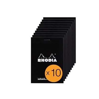Afbeelding van RHODIA 12559C notitieblok, klemblok nr. 12, 8,5 x 12 cm, puntpatroon, 80 vellen, wit g, gecoat papier, 10 stuks