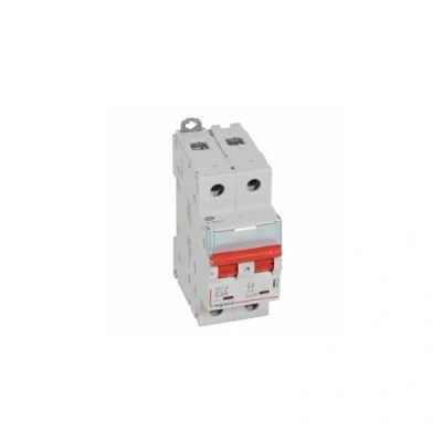 Afbeelding van Legrand modulaire lastschakelaar dx3 2p 63a met rode hendel 2 modules 406528