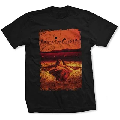 Afbeelding van Alice in kettingen Mens zwart T Shirt vuil Album Cover offici�le