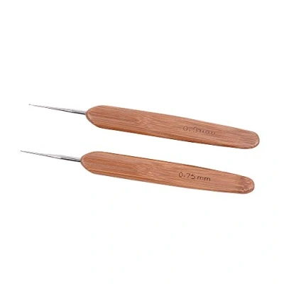 Afbeelding van Gehaakte Dreadlock Naald Tool gevlochten naalden haaknaalden voor sloten van 2 stuks/set (1 haak 0,5 mm + 1 0,75 mm)