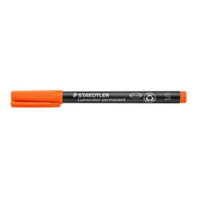 Afbeelding van STAEDTLER 313 4 Lumocolor permanente foliestift (waterbestendig, 10 stuks in kartonnen doos, S punt lijnbreedte ca. 0,4 mm, hoge kwaliteit Made Germany, veegvast, enkele seconden droog) oranje