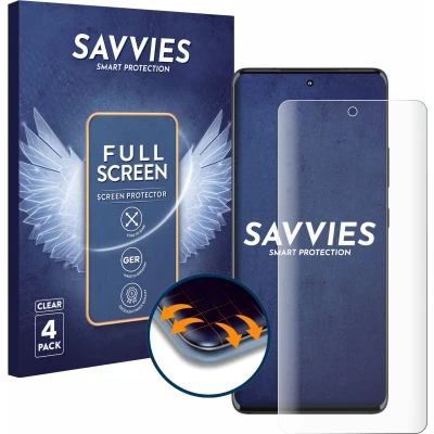 Afbeelding van Savvies Screenprotector voor Motorola Edge 30 Fusion Folie Beschermfolie transparant volledig dekking (4 Stuks)