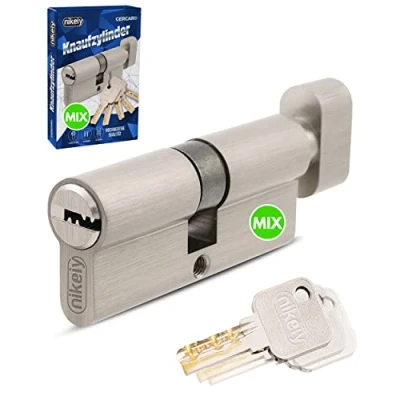 Afbeelding van GERCAR Pro sluitsysteem DIY MIX knopcilinder 40/40 sluitcilinder gelijksluitend naar wens combineerbaar cilinderslot 80 mm A:40 B:40 zelf samenstellen met een sleutel